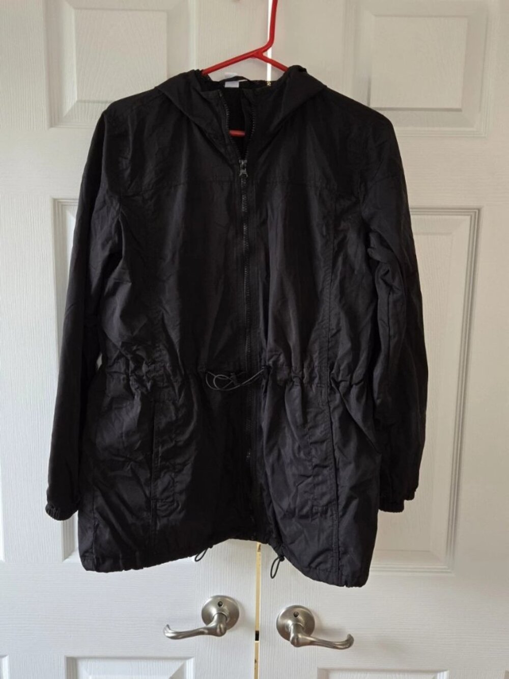 Old Navy Women's Hooded Rain Jacket Coat Lightweight Black Size S